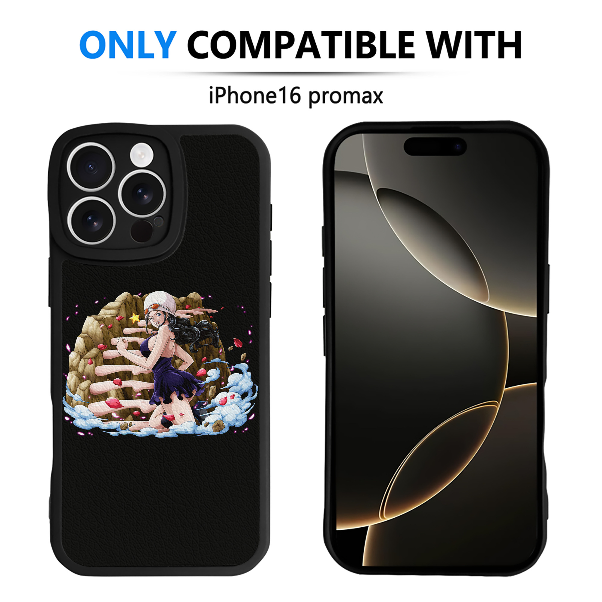 （画像用） ワンピース ニコ・ロビン ONE PIECE Nico Robin 【iPhone 16シリーズ対応】シリコンスマホケース（レザー調） 材質：シリコン